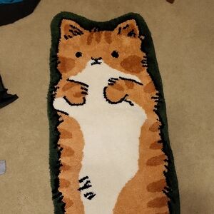 Cozy Cat Shaped Rug - Brown and Cream